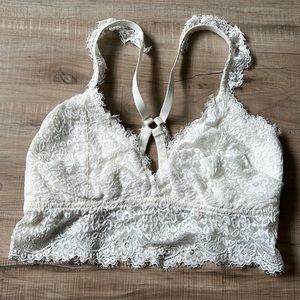 Aerie White Lace Bralette Size M Gently Used
